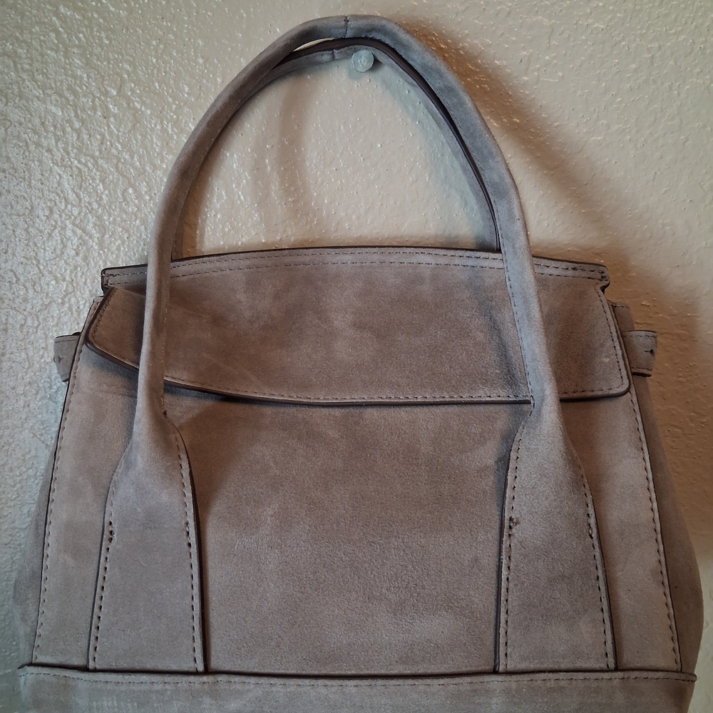 Zara Gray Suede Satchel